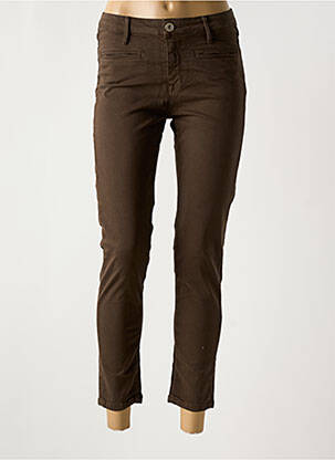 Pantalon 7/8 elasticitate mărime normală maro DENIM STUDIO femeie