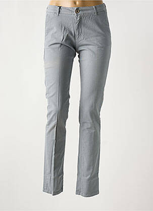 Pantalon chino țesătură poplin mărime normală gri DENIM STUDIO femeie