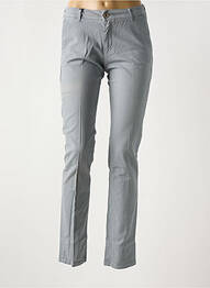 Pantalon chino țesătură poplin mărime normală gri DENIM STUDIO femme