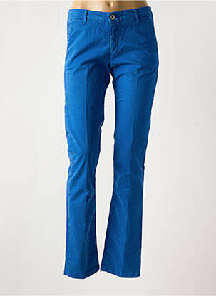 Pantalon chino închidere cu fermoar sub clapetă cu nasturi albastru DENIM STUDIO femeie