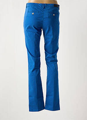 Pantalon chino închidere cu fermoar sub clapetă cu nasturi albastru DENIM STUDIO femeie