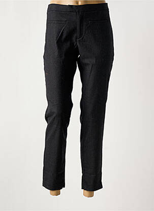 Pantalon 7/8 închidere cu fermoar sub clapetă cu nasturi negru DENIM STUDIO femeie