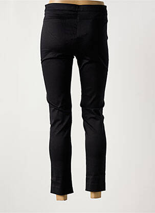Pantalon 7/8 închidere cu fermoar sub clapetă cu nasturi negru DENIM STUDIO femeie