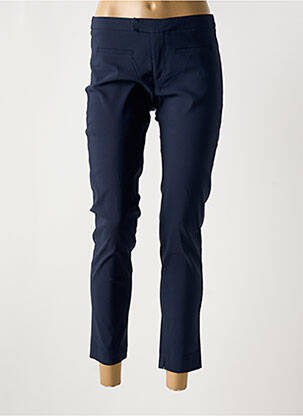 Pantalon 7/8 închidere cu fermoar sub clapetă cu nasturi albastru DENIM STUDIO femeie