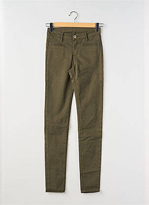Pantalon slim țesătură poplin mărime normală verde DENIM STUDIO femeie