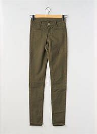 Pantalon slim țesătură poplin mărime normală verde DENIM STUDIO femme