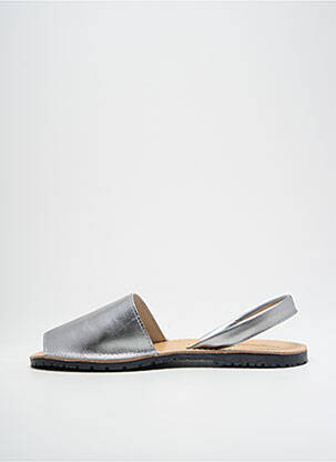 Sandale/pantofi decupați material neted toc plat până la 3 cm argintiu MENORQUINAS femeie