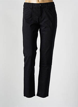 Pantalon drept închidere cu fermoar sub clapetă cu nasturi negru FIVE femeie
