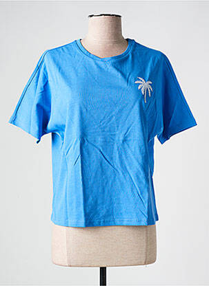 Tricou croială dreaptă mâneci scurte albastru LILI SIDONIO femeie