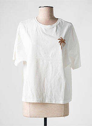 Tricou croială dreaptă mâneci scurte alb LILI SIDONIO femeie