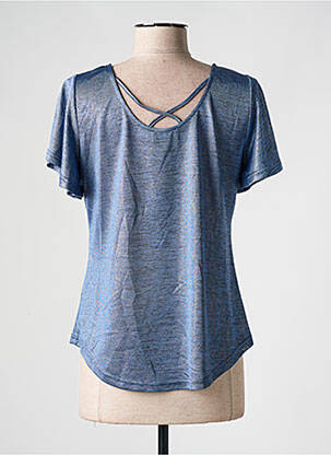 Tricou elasticitate mâneci scurte albastru MOLLY BRACKEN femeie