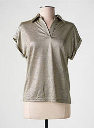 Polo elasticitate mâneci scurte bej MOLLY BRACKEN femme