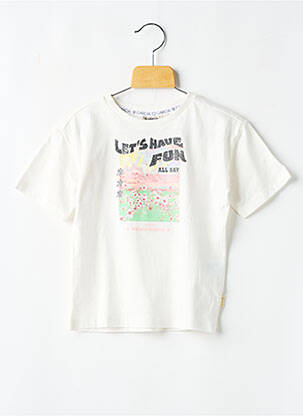 Tricou croială dreaptă mâneci scurte alb GARCIA fată