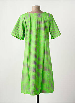 Rochie midi imprimeu fantezie mâneci scurte verde BAMBOO'S femeie