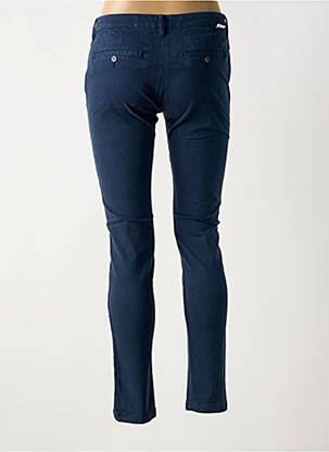 Pantalon slim țesătură poplin mărime normală albastru REIKO femeie