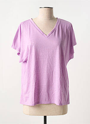 Tricou croială dreaptă mâneci scurte violet FREEMAN T.PORTER femeie