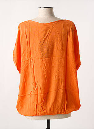 Tricou guler rotund mâneci scurte portocalie KAFFE femeie