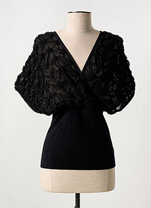 Top elasticitate mâneci scurte negru NÜ femme