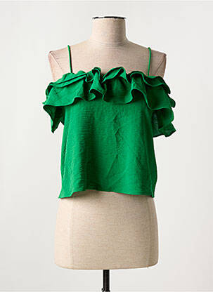 Top țesătură crep bretele subțiri verde COMPAÑIA FANTASTICA femeie