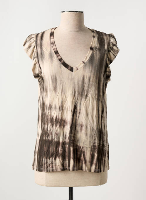 Tricou bej SEE THE MOON femeie