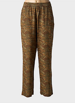 Pantalon drept țesătură poplin mărime normală verde CREAM femeie