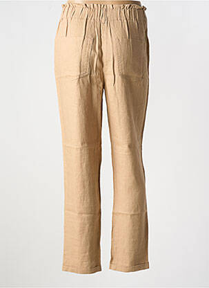 Pantalon drept talie elastică mărime normală maro C'EST BEAU LA VIE femeie