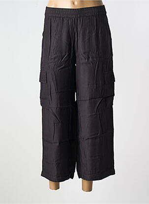 Pantalon 7/8 țesătură poplin mărime normală negru KAFFE femeie