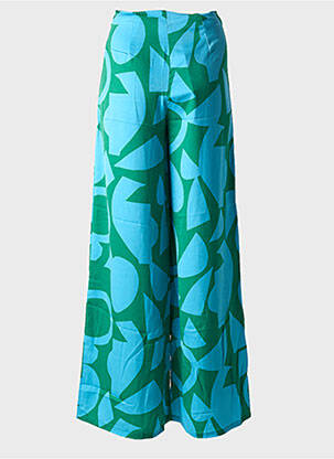 Pantalon larg închidere cu fermoar lateral talie înaltă albastru COMPAÑIA FANTASTICA femeie