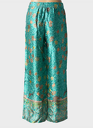 Pantalon larg croială fluidă mărime normală verde CREAM femeie