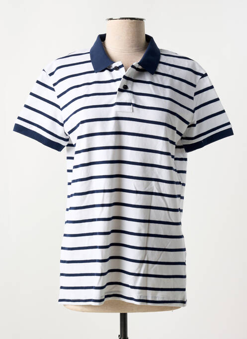 Polo imprimeu dungi mâneci scurte alb TMK JEANS femme