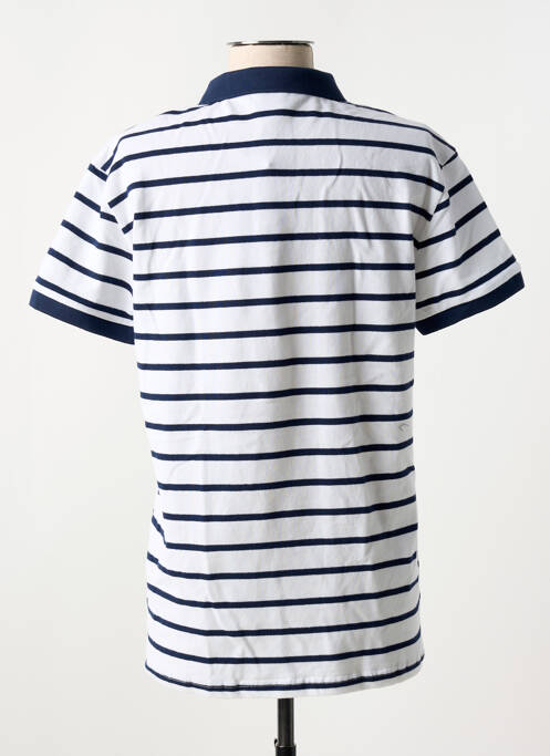 Polo imprimeu dungi mâneci scurte alb TMK JEANS femme