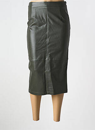 Fustă midi talie cu cleme verde GRACE & MILA femeie