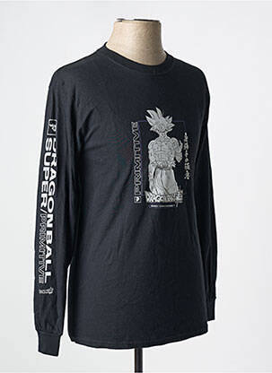 Tricou croială cambrată mâneci lungi negru DRAGON BALL Z bărbat