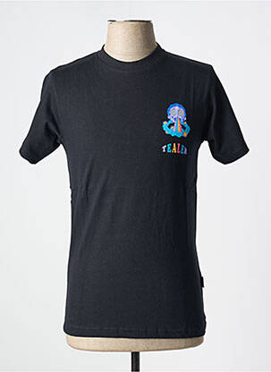 Tricou croială cambrată mâneci scurte negru TEALER bărbat