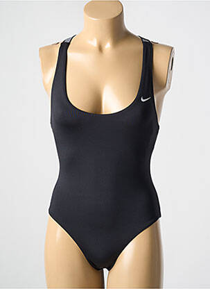 Costum de baie dintr-o singură piesă efect material satinat negru NIKE femeie