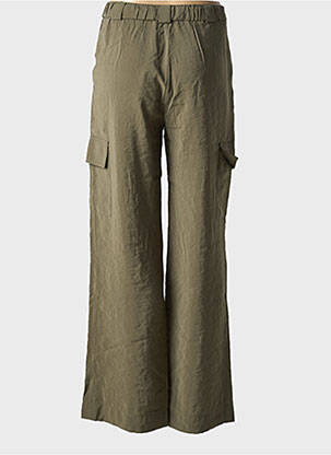 Pantalon drept țesătură poplin mărime normală verde LA PETITE FRANCAISE femeie
