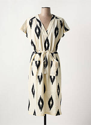 Rochie midi bej LA PETITE FRANCAISE femeie