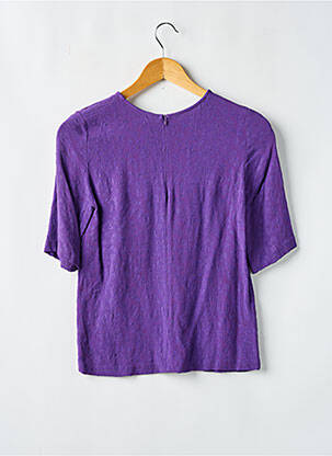 Top țesătură crep mâneci scurte violet SANDRO femeie