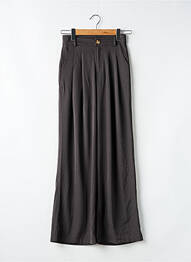Pantalon larg țesătură poplin mărime normală gri NOT MADAME femme