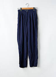 Pantalon drept țesătură poplin mărime normală albastru VINTAGE LOVE femme