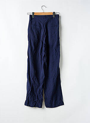 Pantalon drept țesătură poplin mărime normală albastru VINTAGE LOVE femeie
