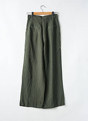 Pantalon drept închidere cu fermoar sub clapetă cu nasturi mărime normală verde VINTAGE LOVE femeie