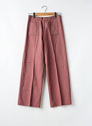 Pantalon drept țesătură poplin mărime normală roz SOEUR femeie