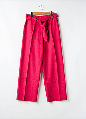 Pantalon larg țesătură poplin mărime normală roz DES PETITS HAUTS femeie