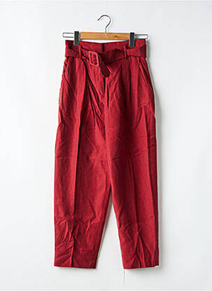 Pantalon drept țesătură poplin mărime normală roșu H&M femeie