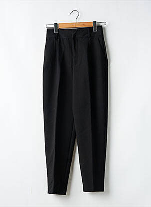 Pantalon drept țesătură poplin mărime normală negru ZARA femeie