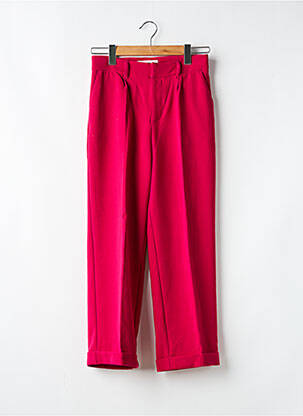Pantalon larg țesătură poplin mărime normală roz MKT STUDIO femeie