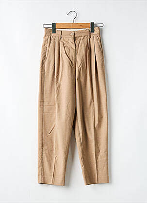 Pantalon drept țesătură poplin mărime normală bej H&M femeie