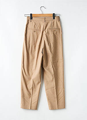 Pantalon drept țesătură poplin mărime normală bej H&M femeie