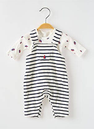 Set pantaloni închidere cu capse la între picioare alb PETIT BATEAU băiat